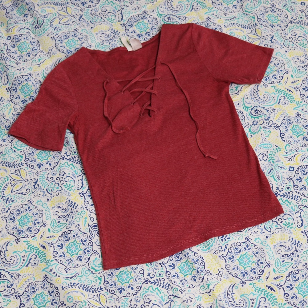 Ribbed Criss Cross Top
